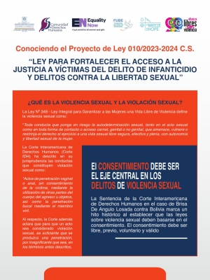 Conociendo el Proyecto de Ley 010/2023-2024 C.S. Ley para fortalecer el acceso a la justicia a víctimas del delito de infanticidio y delitos contra la libertad sexual