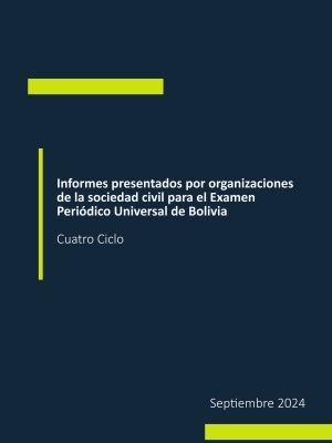 Informes presentados por organizaciones de la sociedad civil para el Examen Periódico Universal de Bolivia - Cuarto Ciclo